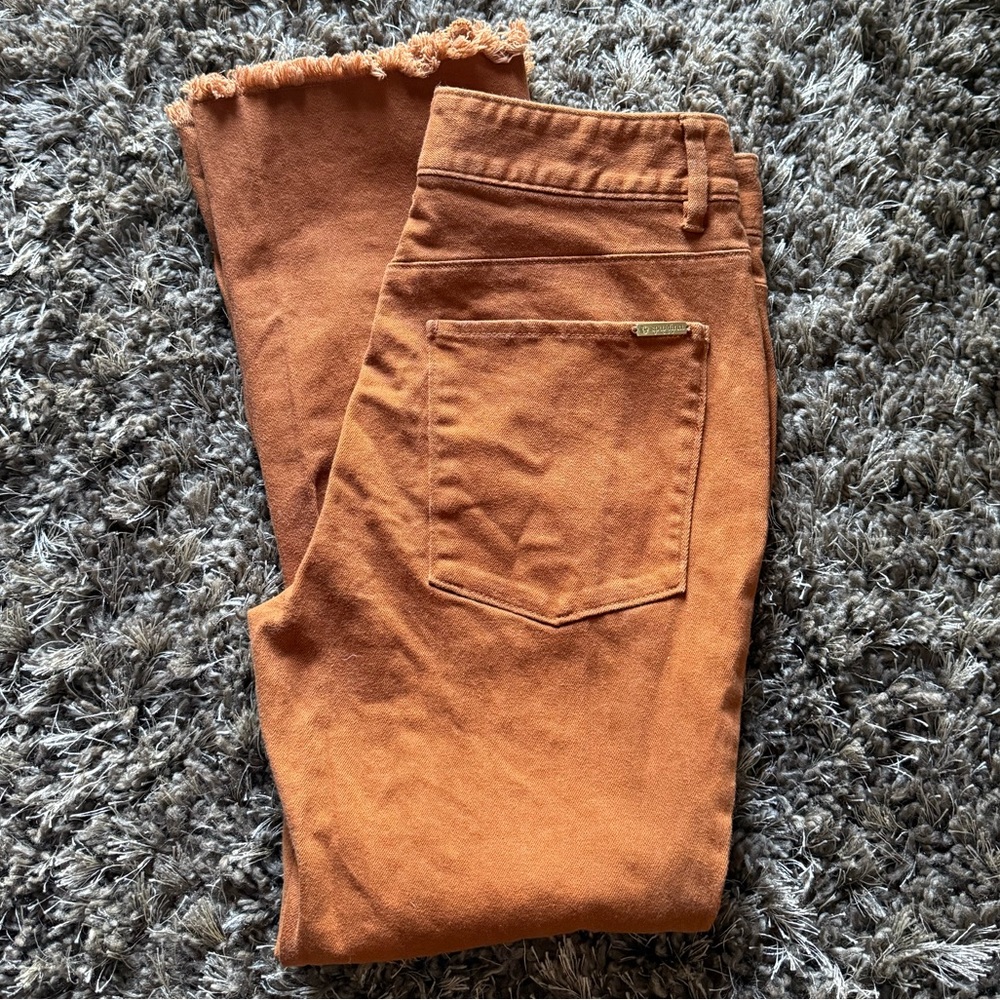 Women’s Spartina 449 Rust burnt, orange high end quality cropped Jeans sz 4